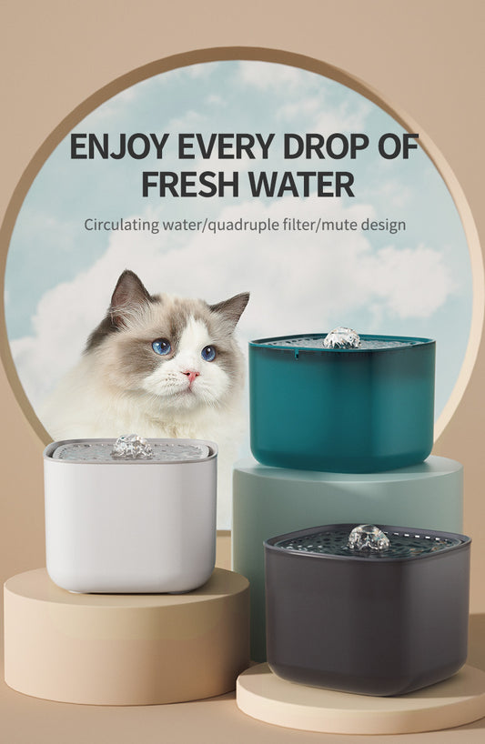 New Design Cat Water Fountain - Circulating Filtration Smart Pet Water Dispenser, Automatic Pet Drinking Fountain for Cats & Small Dogs
