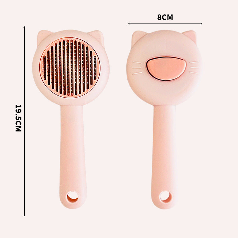 Cat/Dog Hair Comb - Cute Kitten-Shaped Pet Brush, Deshedding Tool for Cats & Dogs with Massage Function