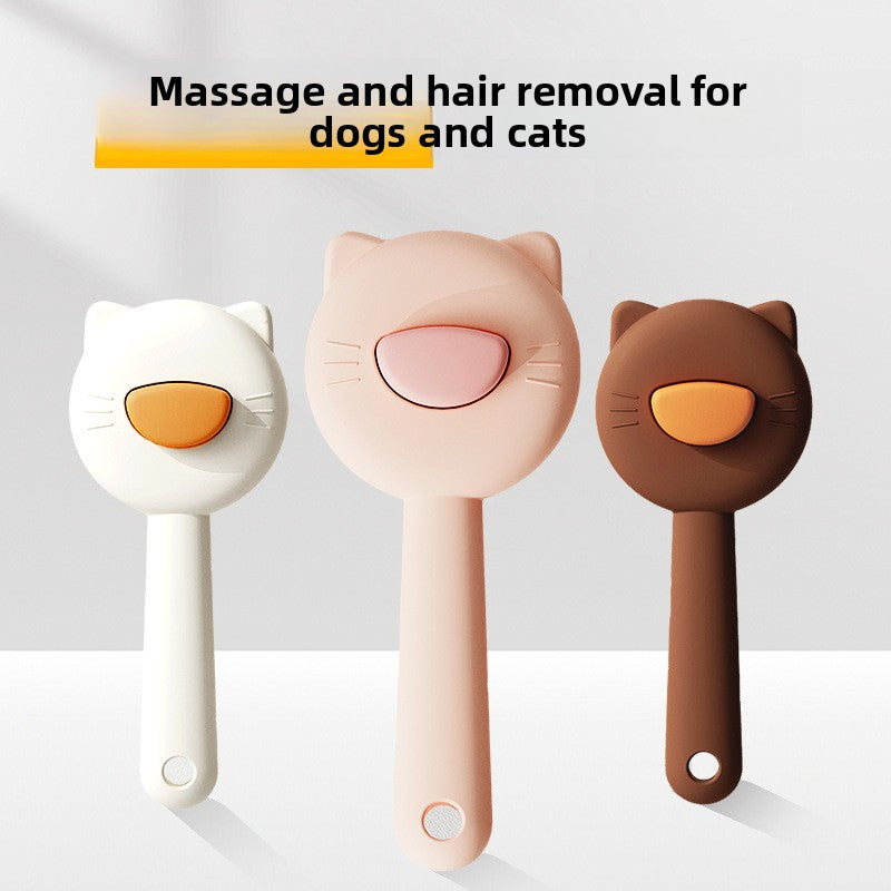 Cat/Dog Hair Comb - Cute Kitten-Shaped Pet Brush, Deshedding Tool for Cats & Dogs with Massage Function