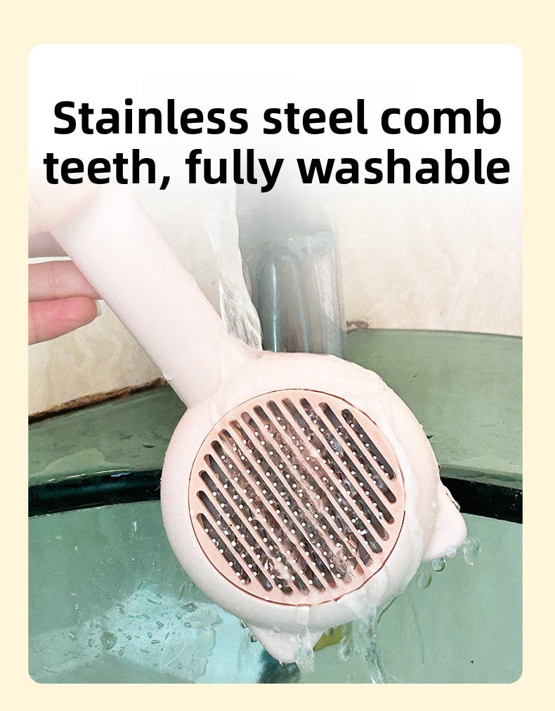 Cat/Dog Hair Comb - Cute Kitten-Shaped Pet Brush, Deshedding Tool for Cats & Dogs with Massage Function