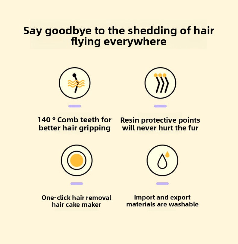 Cat/Dog Hair Comb - Cute Kitten-Shaped Pet Brush, Deshedding Tool for Cats & Dogs with Massage Function