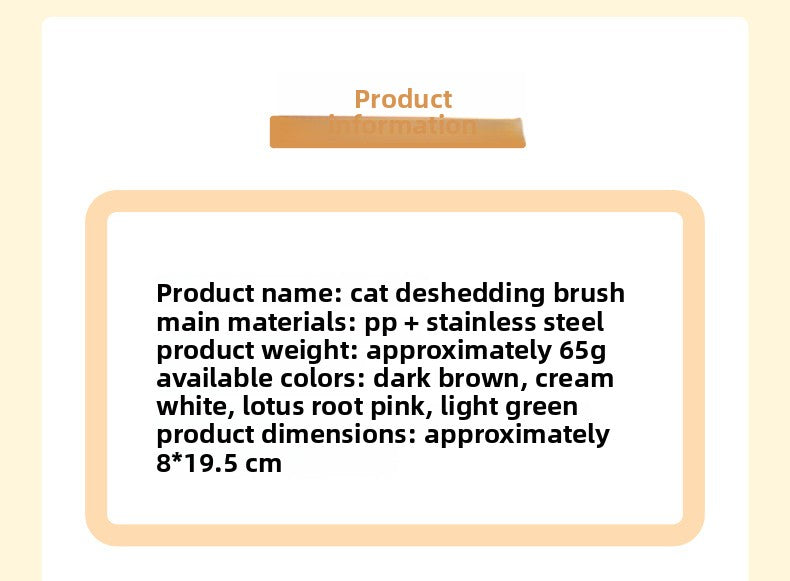 Cat/Dog Hair Comb - Cute Kitten-Shaped Pet Brush, Deshedding Tool for Cats & Dogs with Massage Function