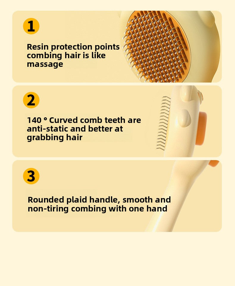 Cat/Dog Hair Comb - Cute Kitten-Shaped Pet Brush, Deshedding Tool for Cats & Dogs with Massage Function