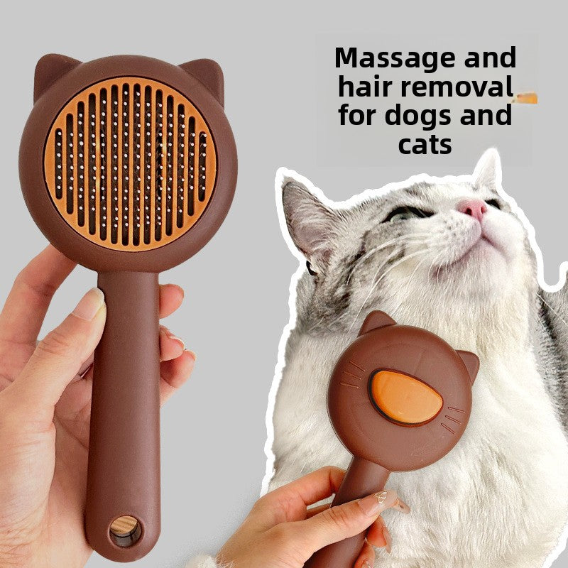 Cat/Dog Hair Comb - Cute Kitten-Shaped Pet Brush, Deshedding Tool for Cats & Dogs with Massage Function